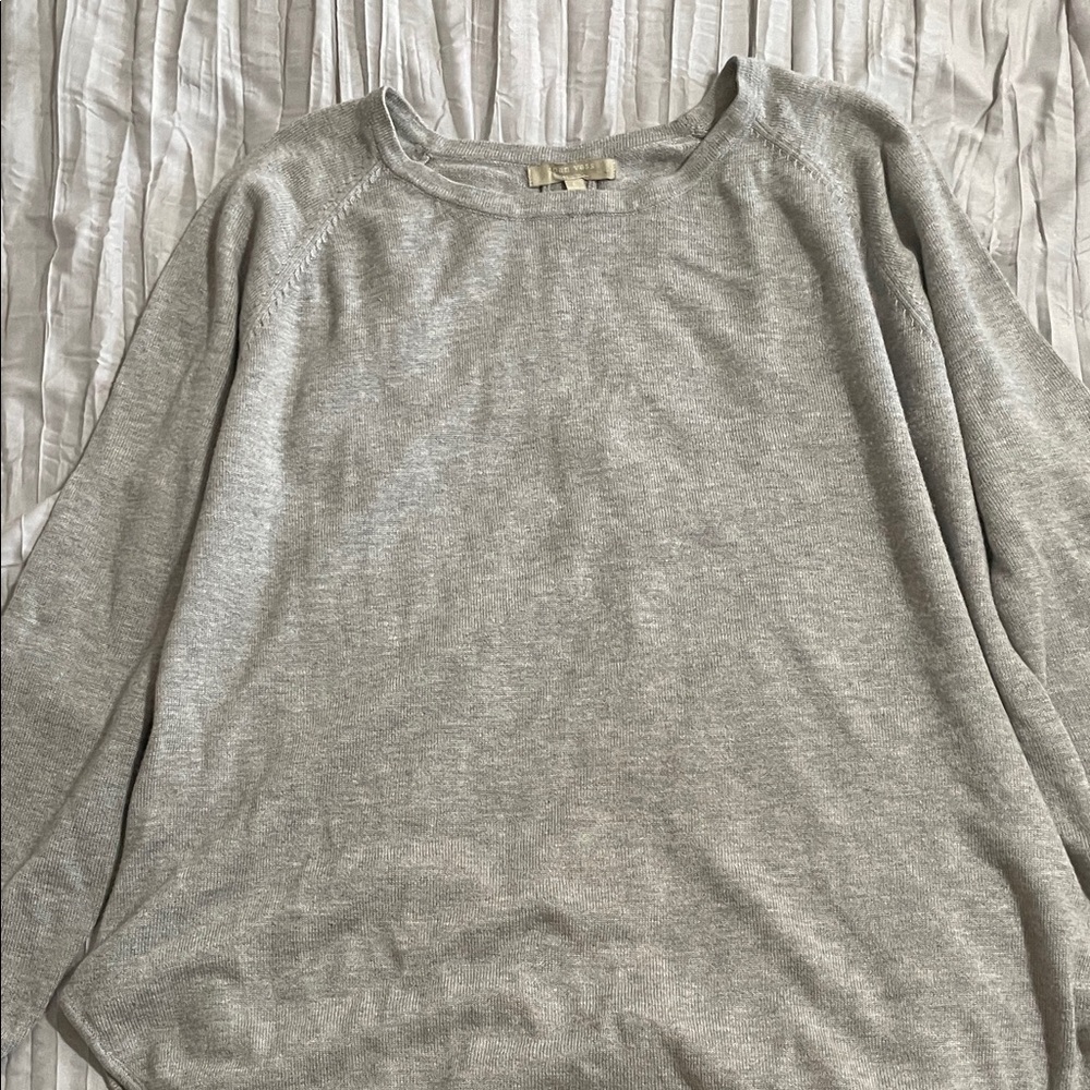 Joan Vass Studio Light Gray Knit Top